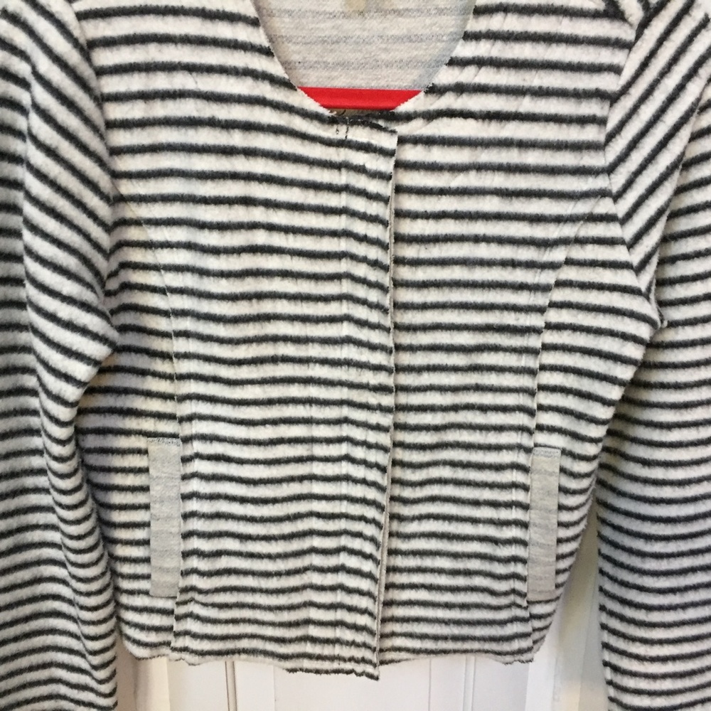 Dolan Gray & White Striped Zip Jacket - Picture 4 of 15